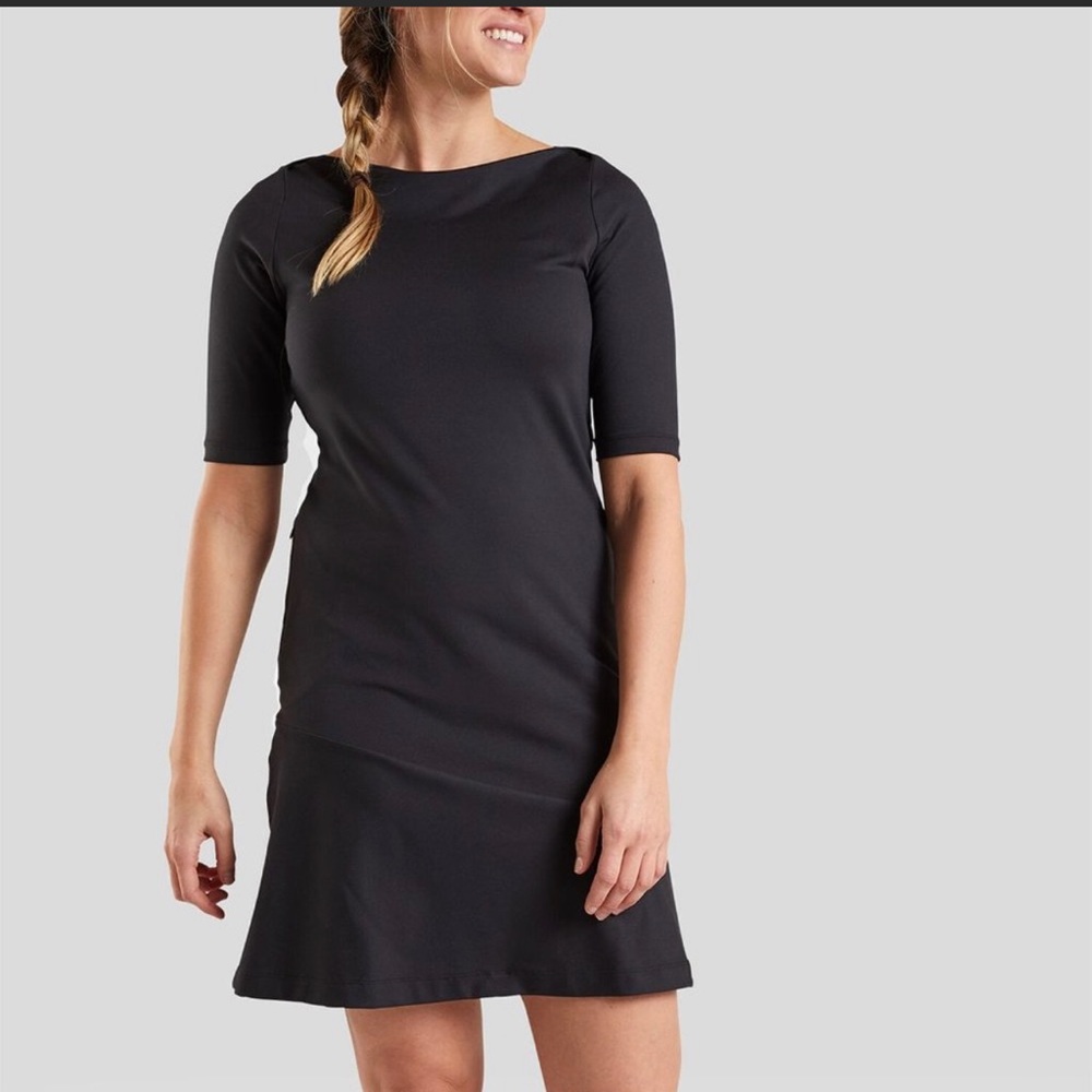 Title Nine Versatile Dress 3/4 Sleeve Solid Black Small Buttah